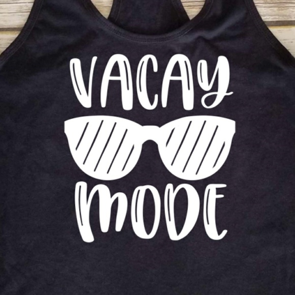 Vacay Mode 🧳 sunglasses vacation black tank top - Picture 2 of 3